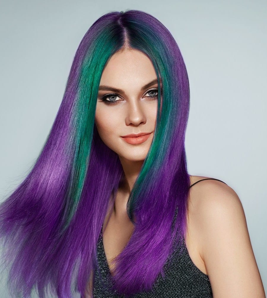 dark purple hair color from blue hair