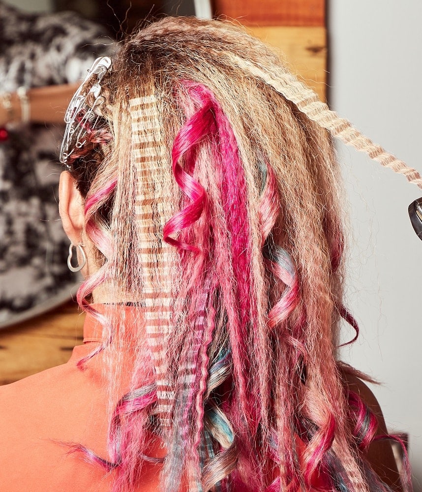 pink hair extension