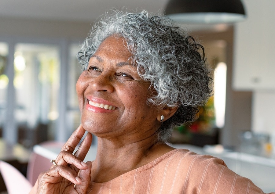 short curly perm for black women over 70