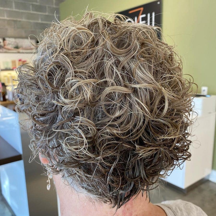 short curly perm for women over 70